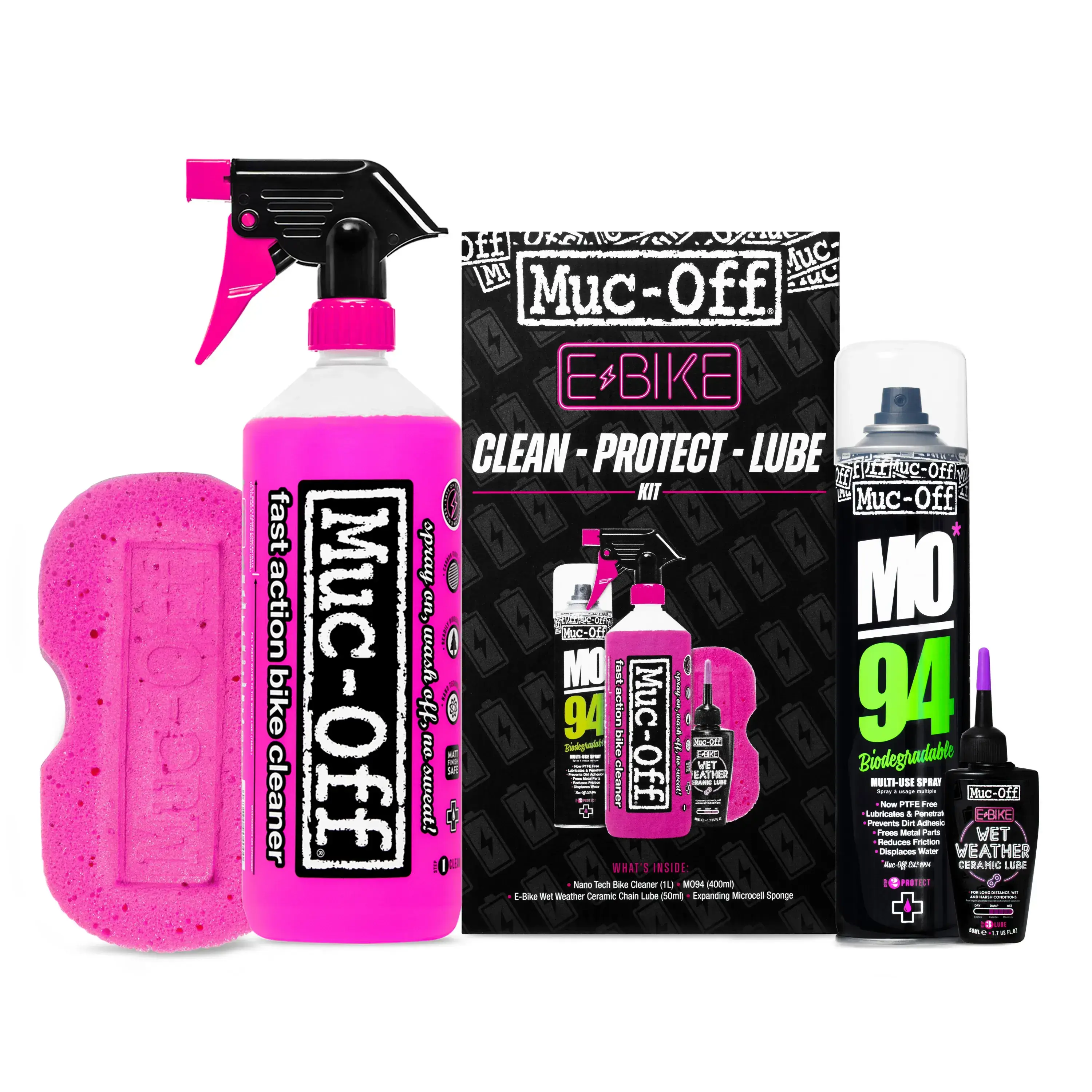Muc-Off Ebike Clean Protect & Lube Kit ערכת ניקוי, הגנה ושימון לאופניים